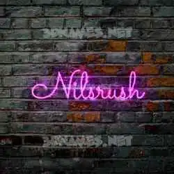 nilsrush in Pink Neon style - 3D name wallpaper
