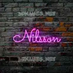 nilsson in Pink Neon style - 3D name wallpaper
