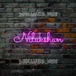 nilukshan in Pink Neon style - 3D name wallpaper