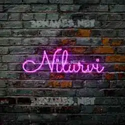 nilurvi in Pink Neon style - 3D name wallpaper