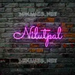 nilutpal in Pink Neon style - 3D name wallpaper