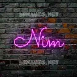 nim in Pink Neon style - 3D name wallpaper
