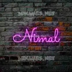 nimal in Pink Neon style - 3D name wallpaper