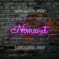 nimavat in Pink Neon style - 3D name wallpaper