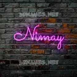 nimay in Pink Neon style - 3D name wallpaper