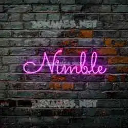 nimble in Pink Neon style - 3D name wallpaper