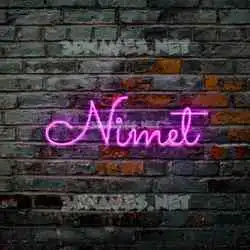 nimet in Pink Neon style - 3D name wallpaper