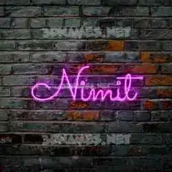 nimit in Pink Neon style - 3D name wallpaper