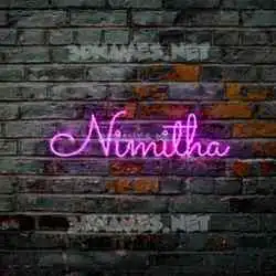 nimitha in Pink Neon style - 3D name wallpaper