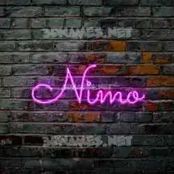 nimo in Pink Neon style - 3D name wallpaper