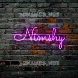 nimshy in Pink Neon style - 3D name wallpaper
