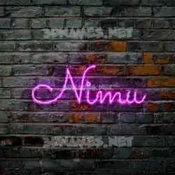 nimu in Pink Neon style - 3D name wallpaper