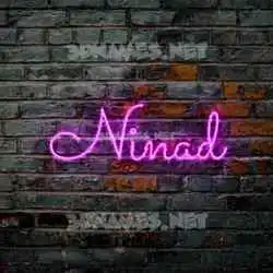 ninad in Pink Neon style - 3D name wallpaper