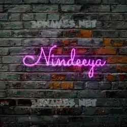 nindeeya in Pink Neon style - 3D name wallpaper