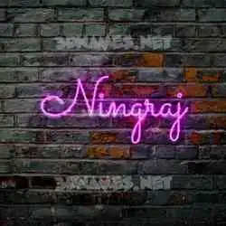 ningraj in Pink Neon style - 3D name wallpaper