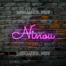 ninou in Pink Neon style - 3D name wallpaper