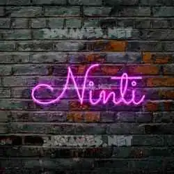 ninti in Pink Neon style - 3D name wallpaper