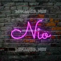 nio in Pink Neon style - 3D name wallpaper