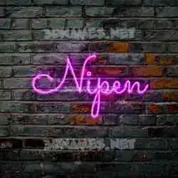 nipen in Pink Neon style - 3D name wallpaper