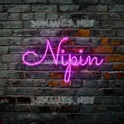 nipin in Pink Neon style - 3D name wallpaper