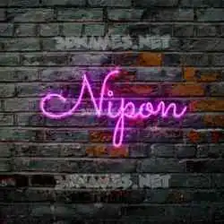 nipon in Pink Neon style - 3D name wallpaper