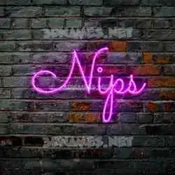 nips in Pink Neon style - 3D name wallpaper
