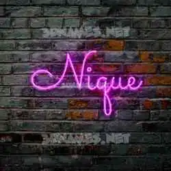 nique in Pink Neon style - 3D name wallpaper