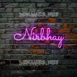 nirbhay in Pink Neon style - 3D name wallpaper
