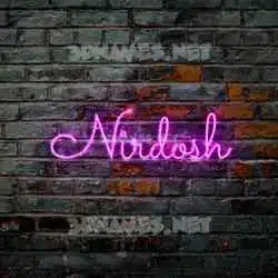 nirdosh in Pink Neon style - 3D name wallpaper