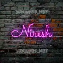 niresh in Pink Neon style - 3D name wallpaper