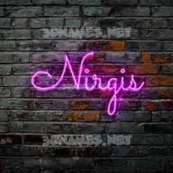 nirgis in Pink Neon style - 3D name wallpaper