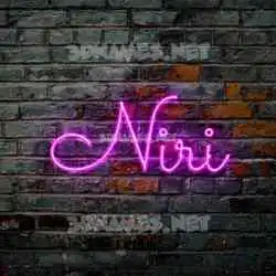 niri in Pink Neon style - 3D name wallpaper