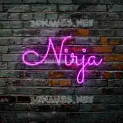 nirja in Pink Neon style - 3D name wallpaper