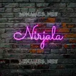 nirjala in Pink Neon style - 3D name wallpaper