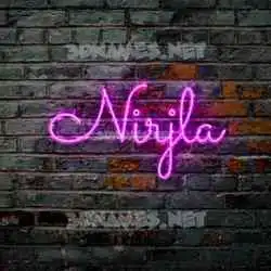 nirjla in Pink Neon style - 3D name wallpaper