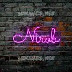 nirob in Pink Neon style - 3D name wallpaper
