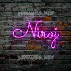niroj in Pink Neon style - 3D name wallpaper