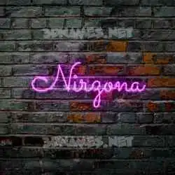 nirzona in Pink Neon style - 3D name wallpaper