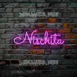 nischita in Pink Neon style - 3D name wallpaper