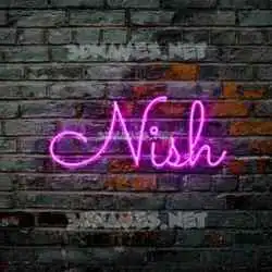 nish in Pink Neon style - 3D name wallpaper