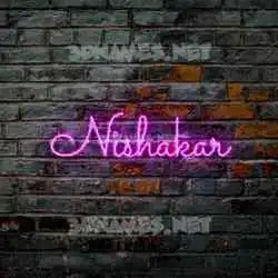 nishakar in Pink Neon style - 3D name wallpaper
