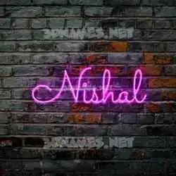 nishal in Pink Neon style - 3D name wallpaper
