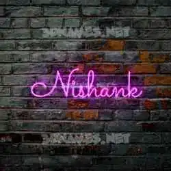 nishank in Pink Neon style - 3D name wallpaper