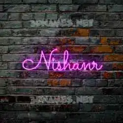 nishanr in Pink Neon style - 3D name wallpaper