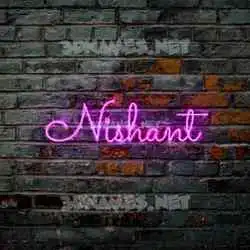 nishant in Pink Neon style - 3D name wallpaper