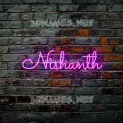 nishanth in Pink Neon style - 3D name wallpaper
