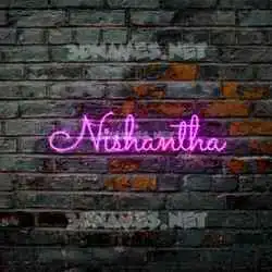 nishantha in Pink Neon style - 3D name wallpaper
