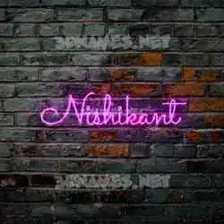 nishikant in Pink Neon style - 3D name wallpaper
