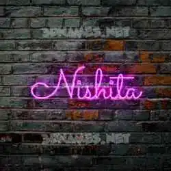 nishita in Pink Neon style - 3D name wallpaper