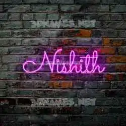 nishith in Pink Neon style - 3D name wallpaper